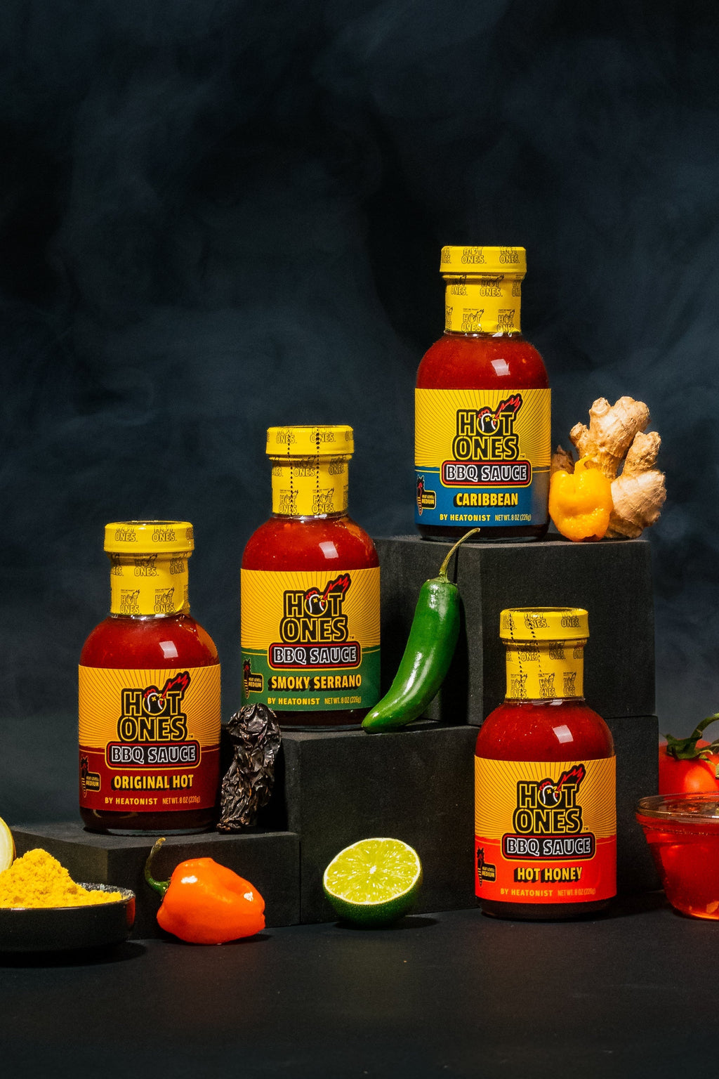 Hot Ones BBQ Trio Pack (Hot Honey / Caribbean / Smoked Serrano)